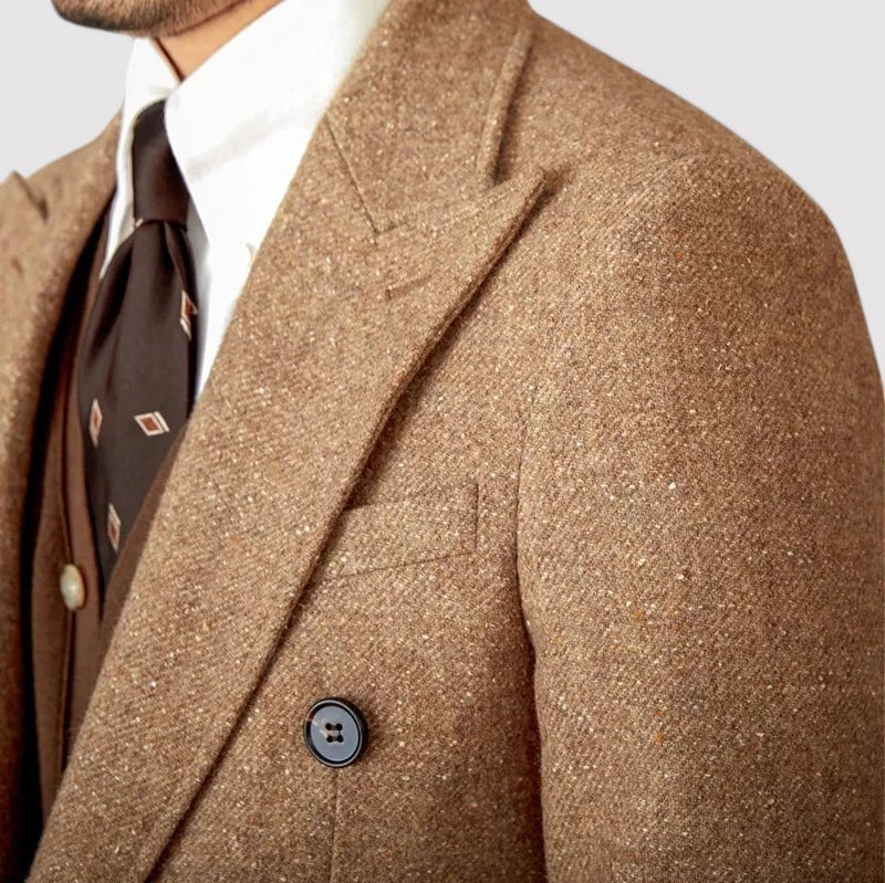 Ancien | Men's Wool Winter Coat with Double-Breasted Collar