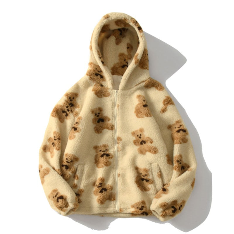 Women's jacket with bear pattern