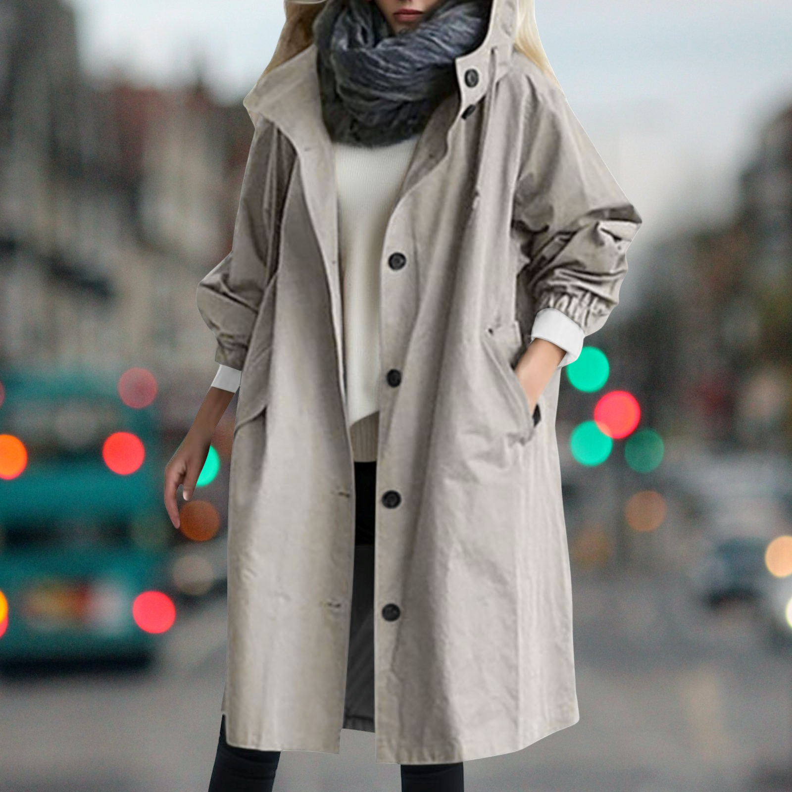 Elegant Waterproof Teddy-Lined Trench Coat