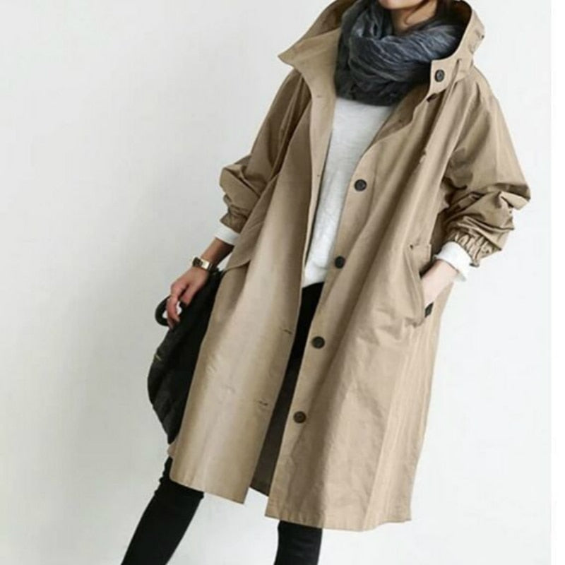 Classic Cashmere womenswear: hip oversized trench coat