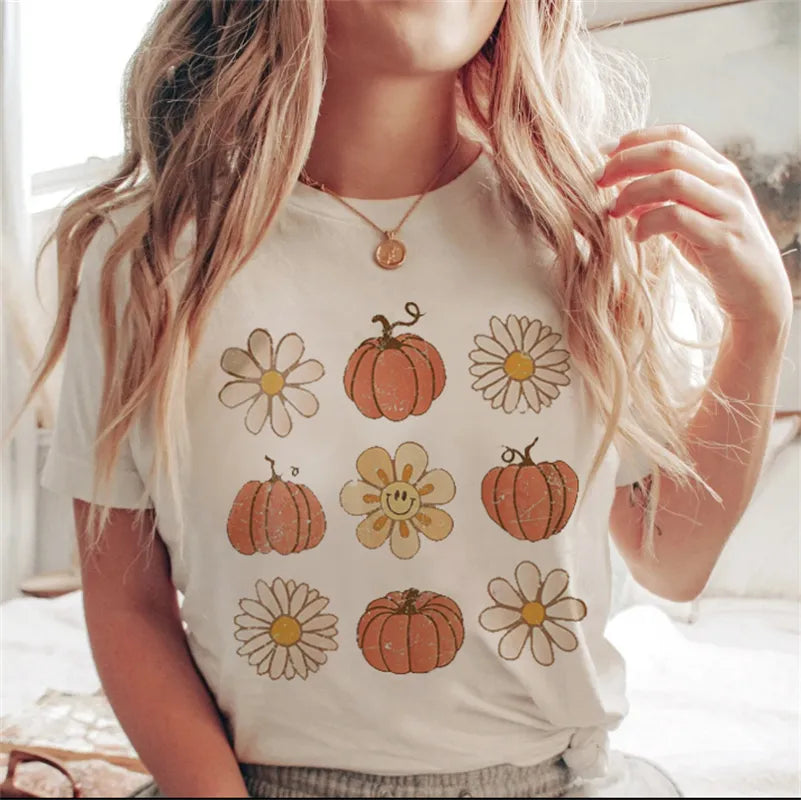 Fashionable autumn Halloween T-shirt