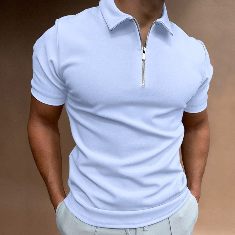 Fashionable zip-up polo