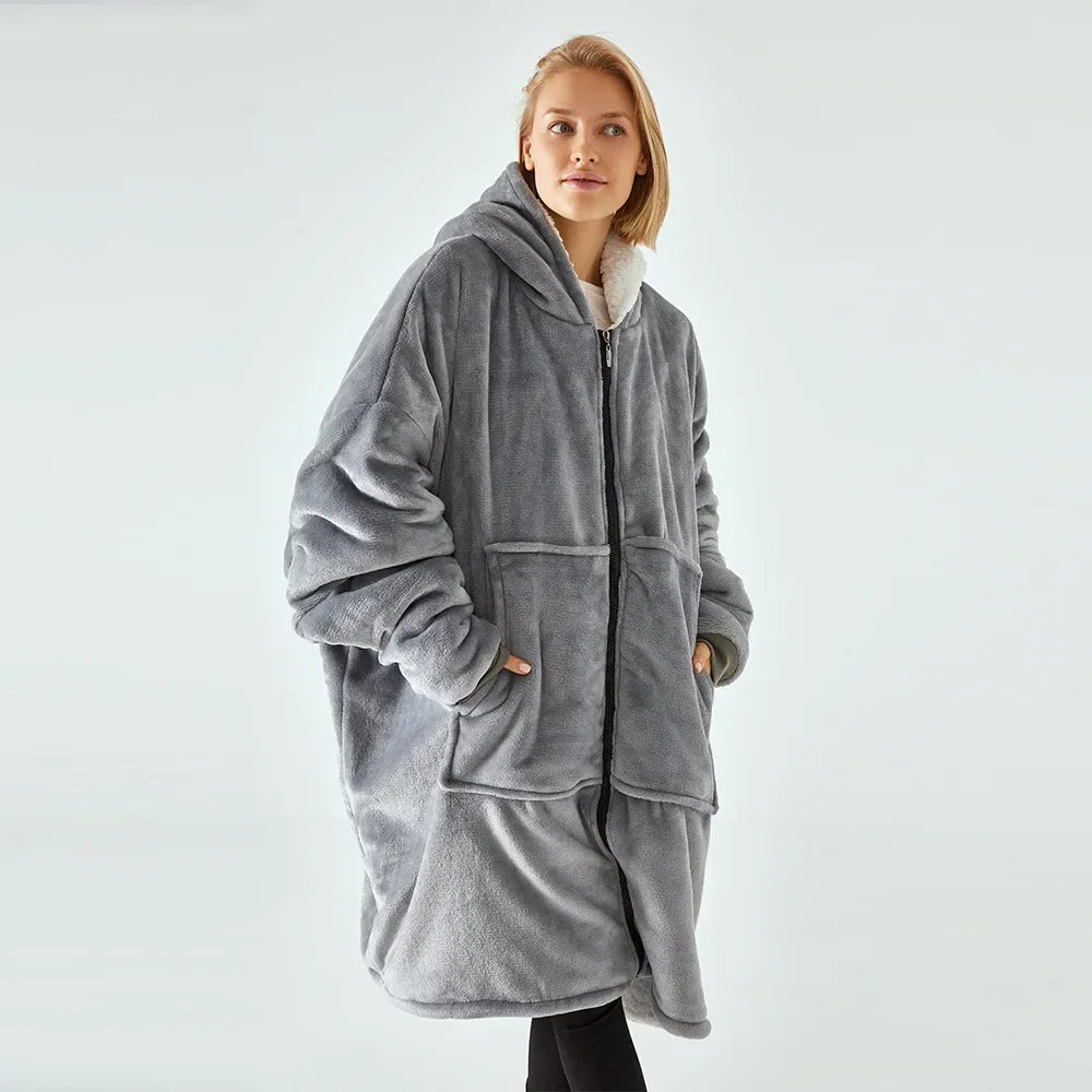 Oversized hooded blanket