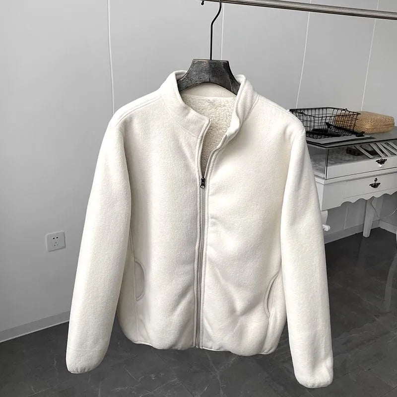 Fleece stand-up collar jacket