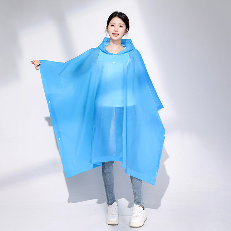 Lightweight rain poncho with hood