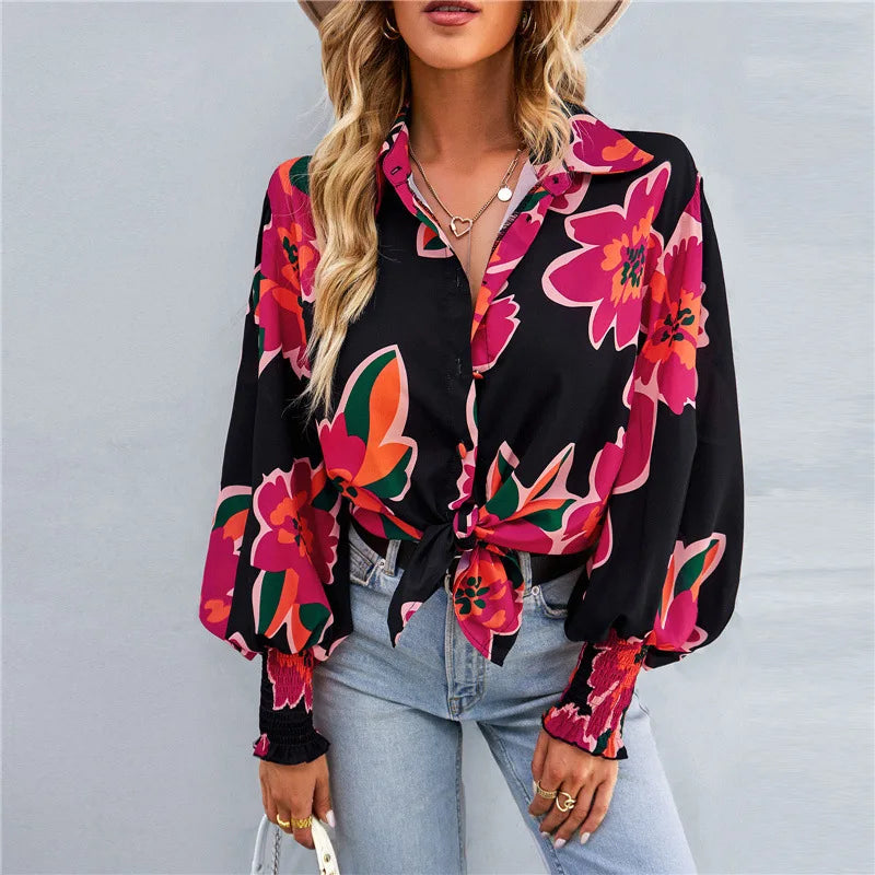 Chic blouse with front knot