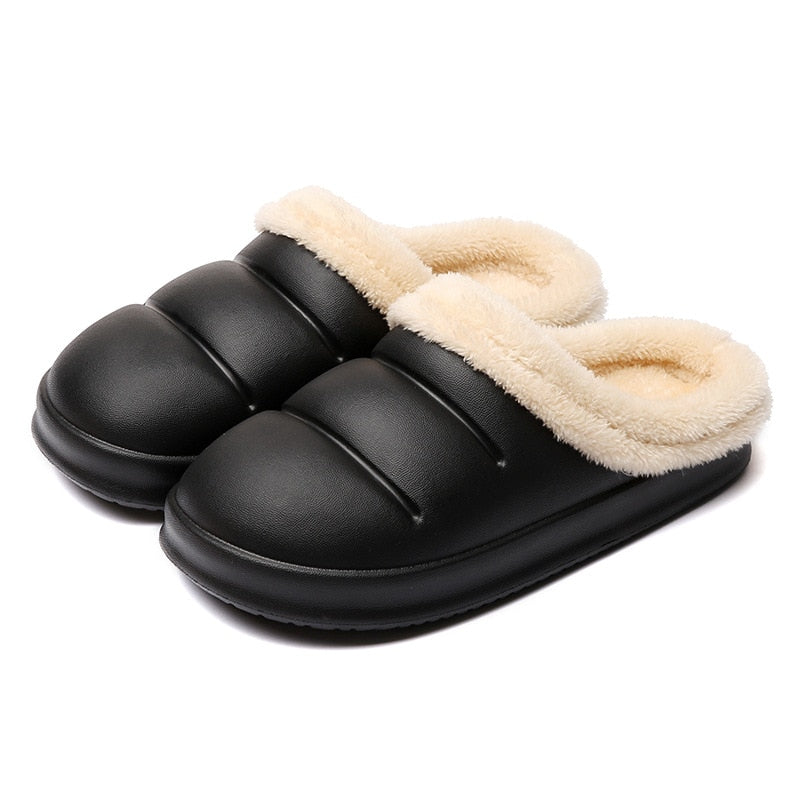 Women's waterproof warm plush slippers