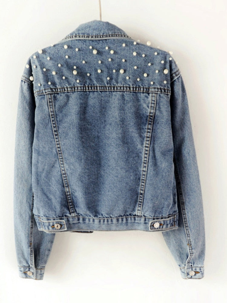 Denim jacket - Denim favourite with stylish pearl embellishment