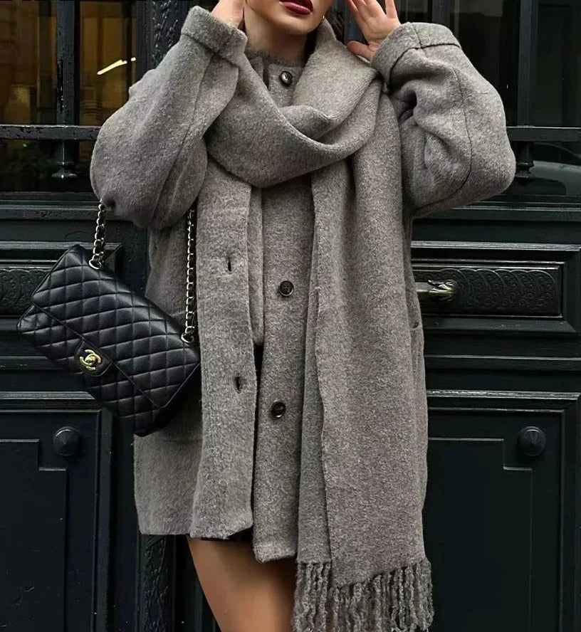 Elsa - Knitted coat with shawl collar