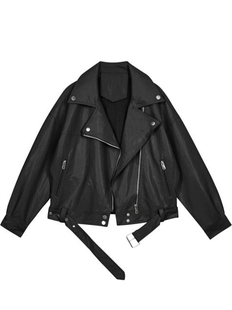 Lapel collar in imitation leather with zip fastening