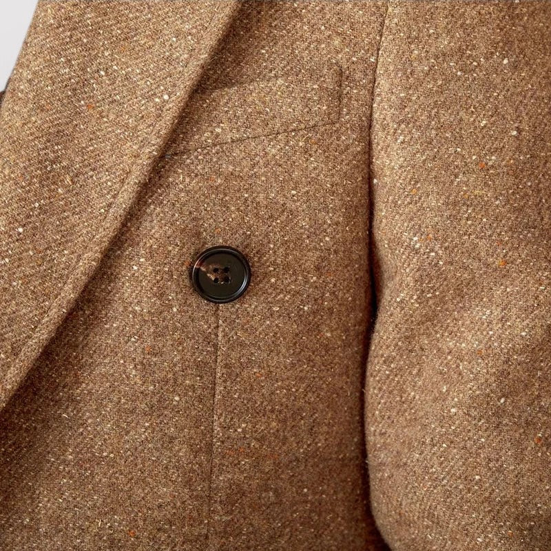 Ancien | Men's Wool Winter Coat with Double-Breasted Collar