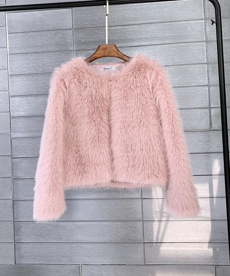 Fur coat made of plush