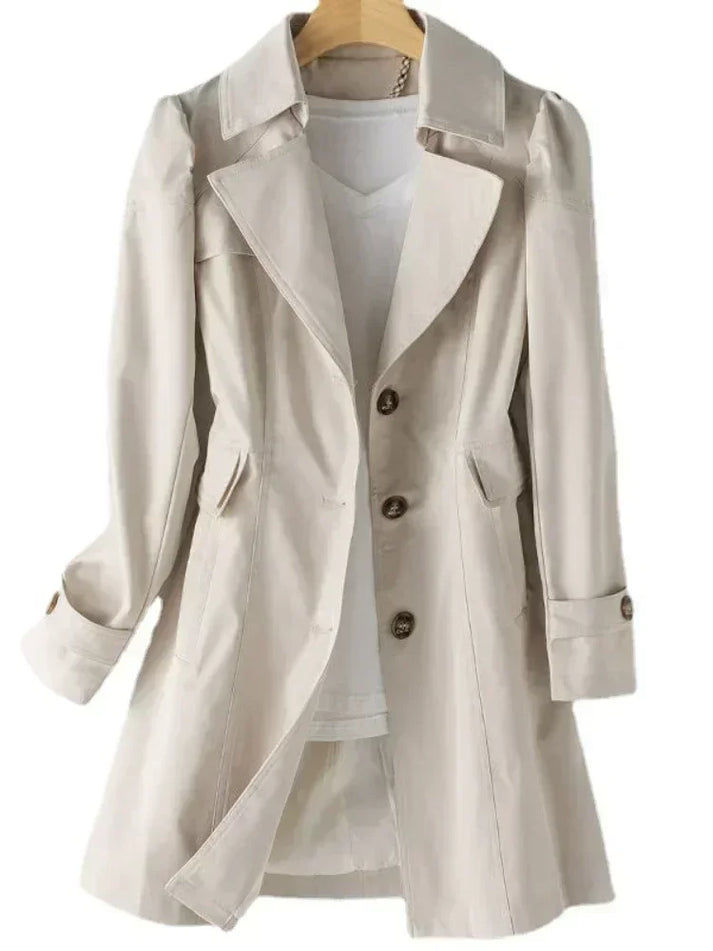 Mid-length trench coat for women