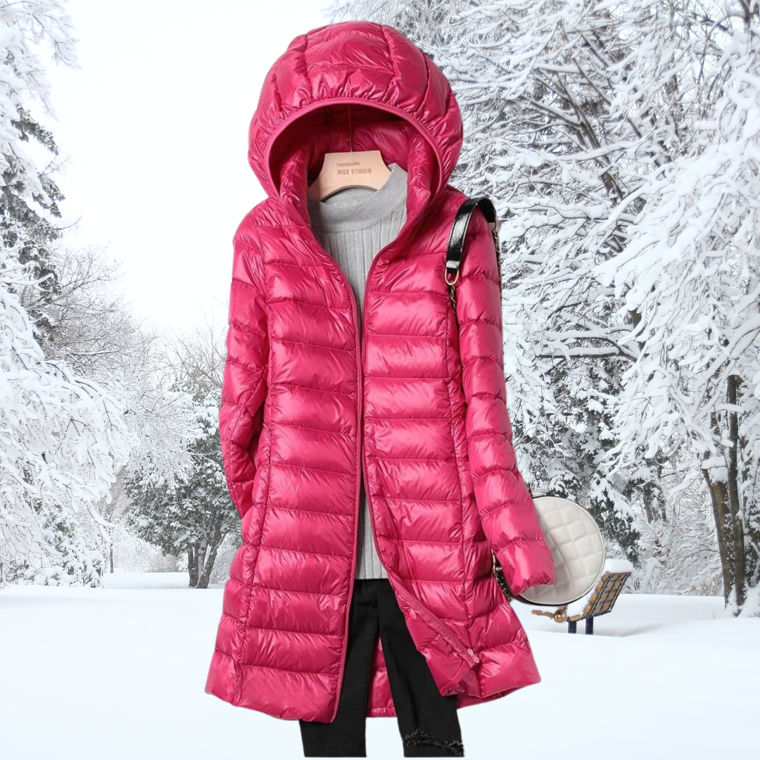 Ladies ultralight long down jacket