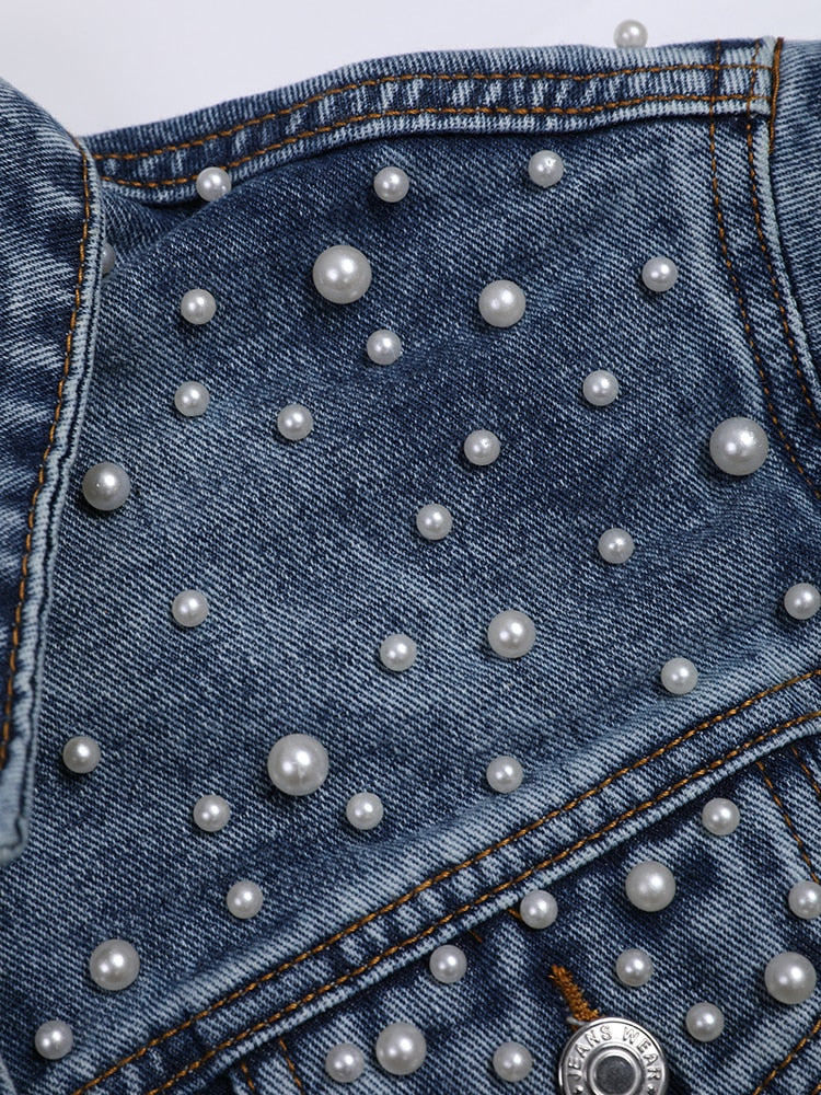 Denim jacket - Denim favourite with stylish pearl embellishment