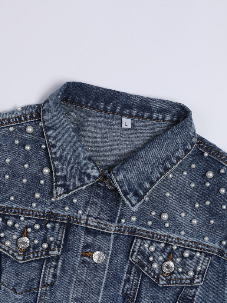 Denim jacket - Denim favourite with stylish pearl embellishment