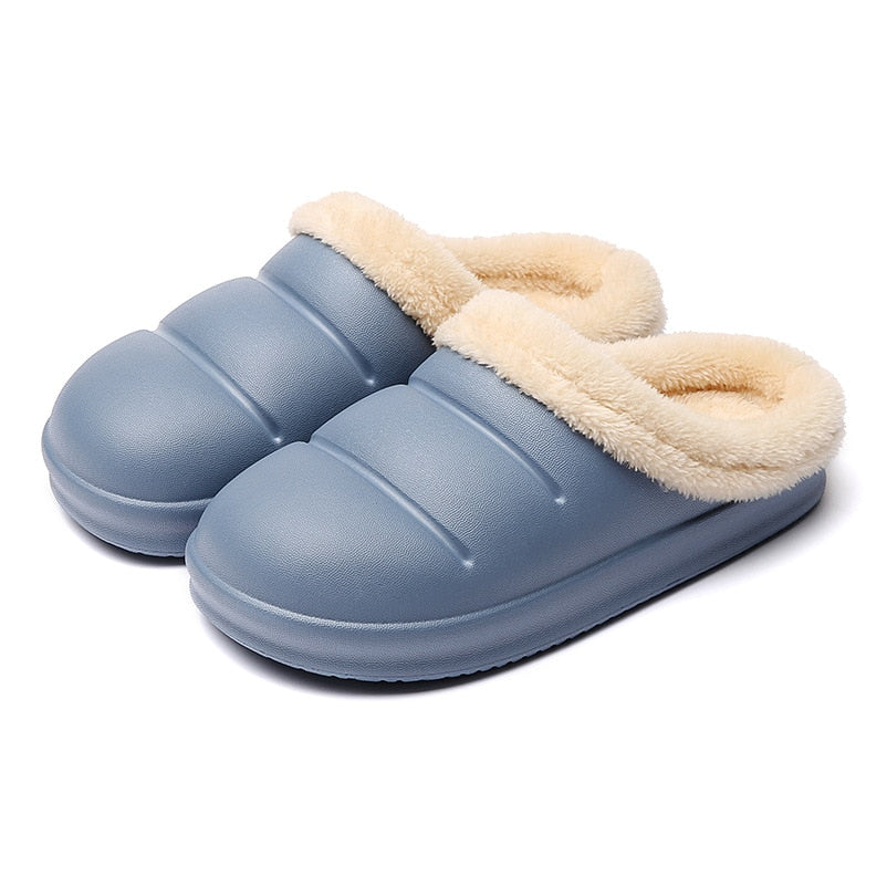 Women's waterproof warm plush slippers