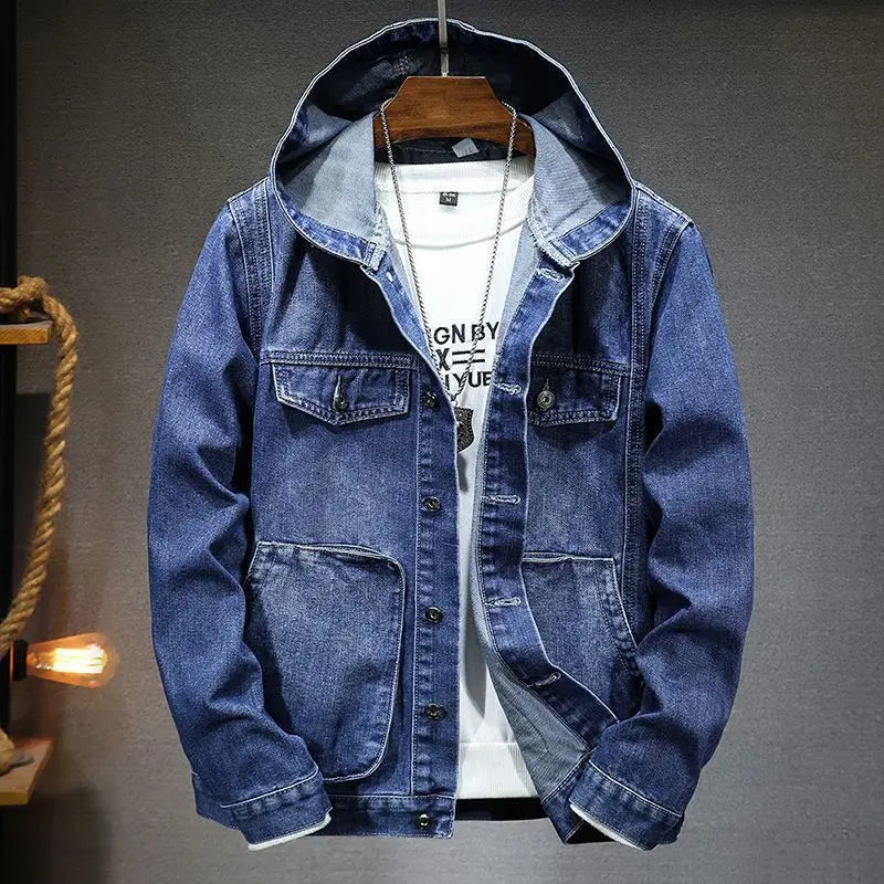 Denim hooded jacket