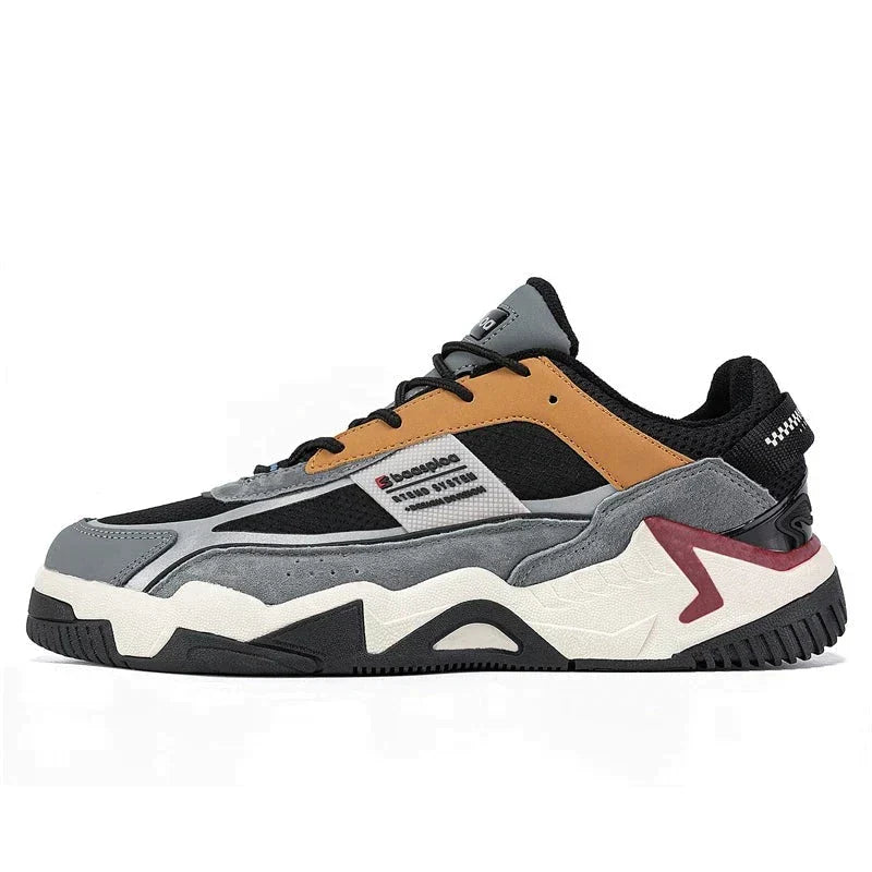 Dynamic colour block sneakers with a thick sole