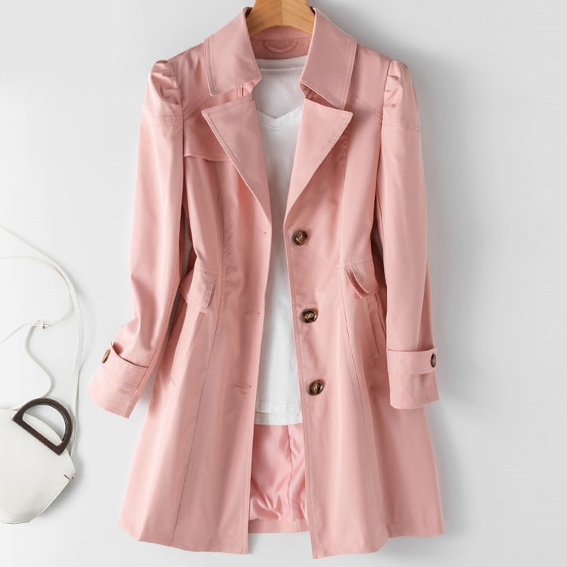 Women's trench coat - Autumn 2023 trend: single-breasted mid-length trench coat for women