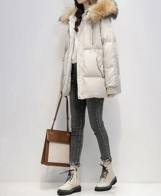 Nordiva - Warm winter coat with faux fur