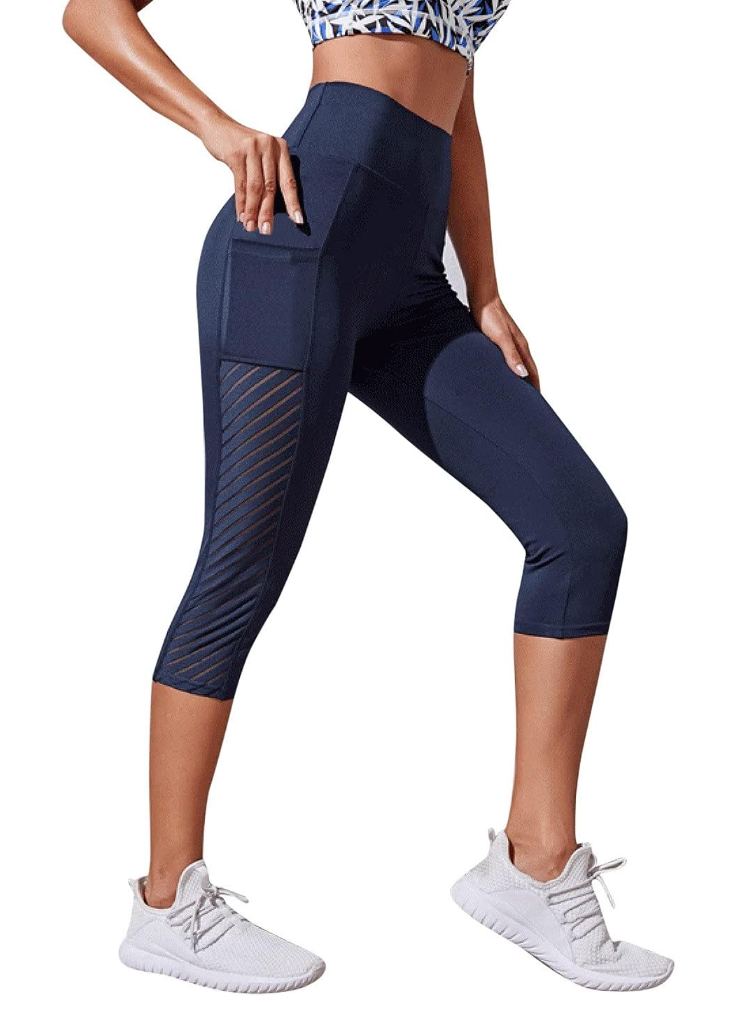 High-Waisted Mesh Panel Leggings