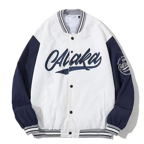 Women's baseball jacket - Hip-hop trend: casual, loose top for couples