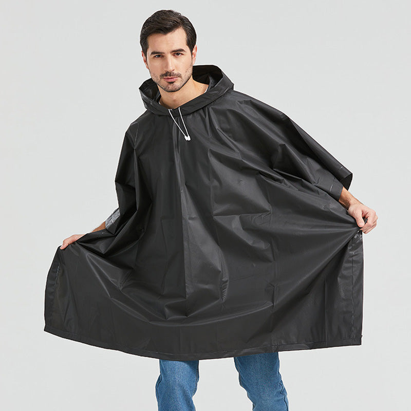 Lightweight rain poncho with hood