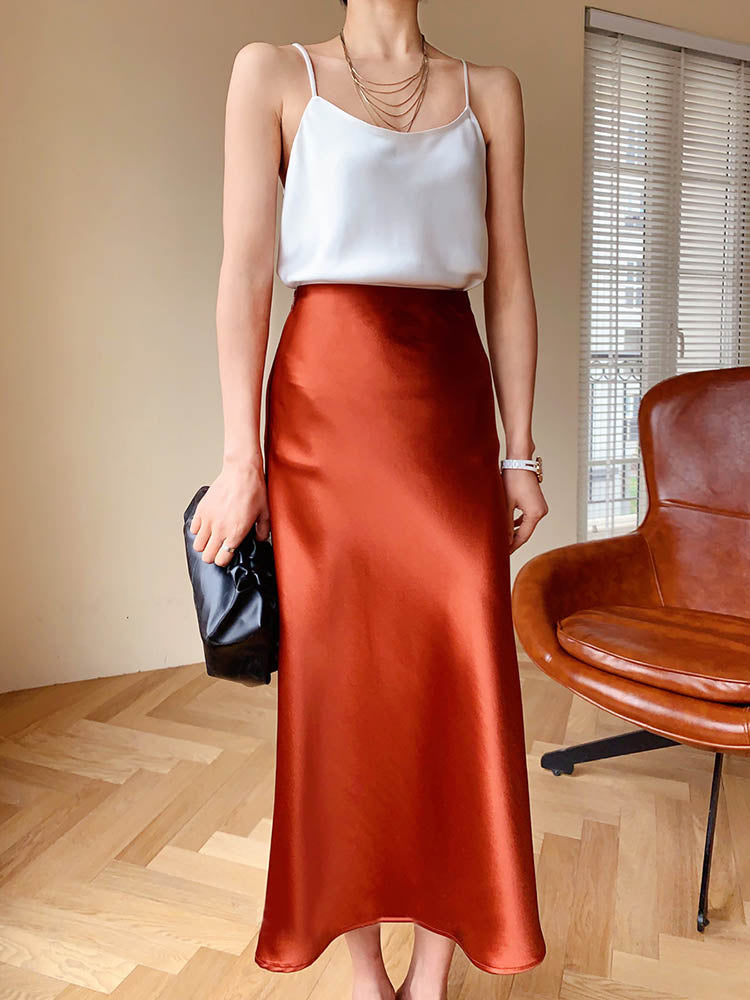 Satin silk skirt