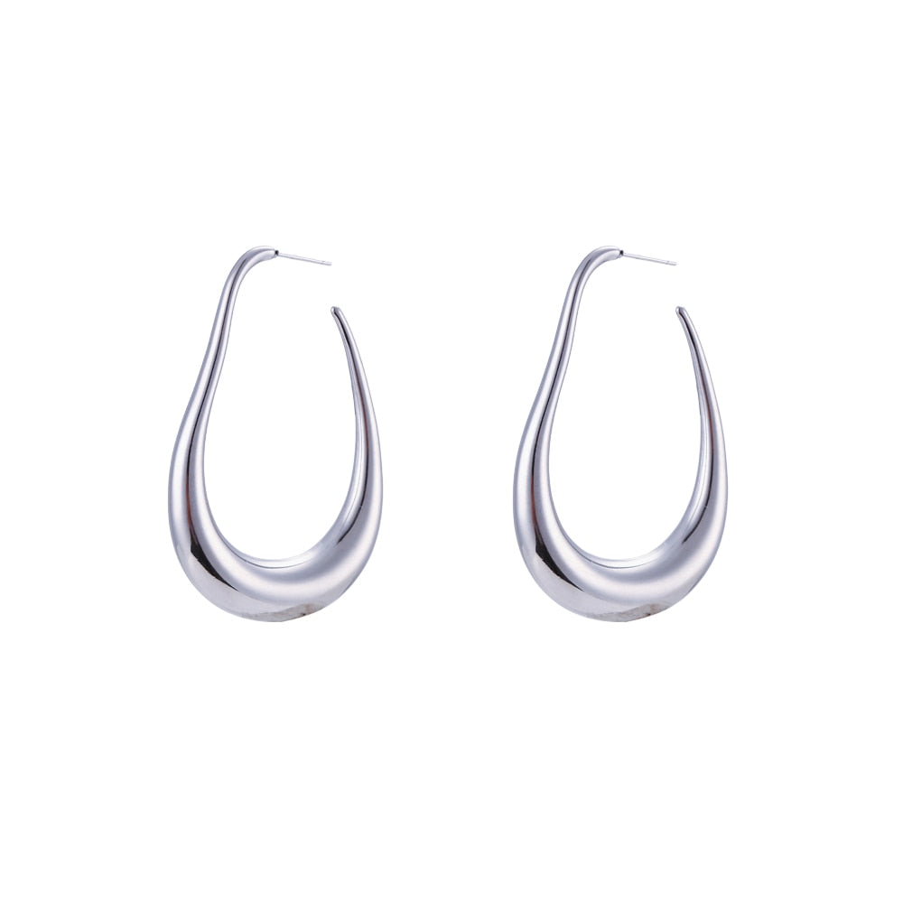 Unique exaggerated hollow hoop earrings for women