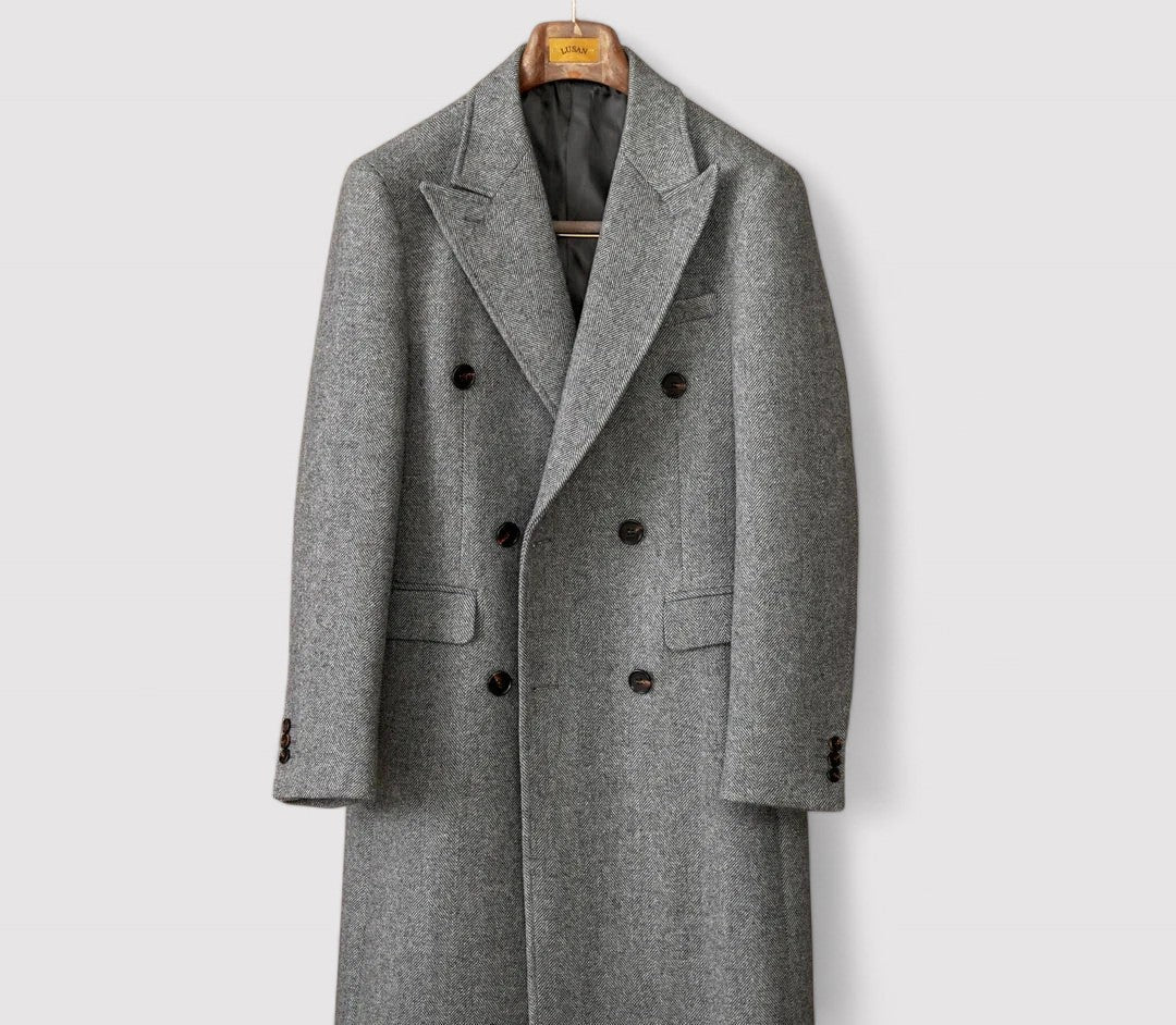 Ancien | Men's Wool Winter Coat with Double-Breasted Collar