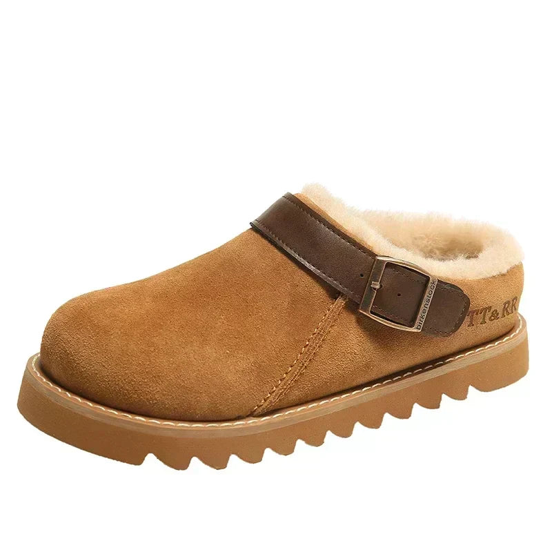 Elegant suede clogs with plush lining