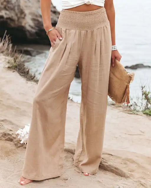 Women's cotton linen trousers