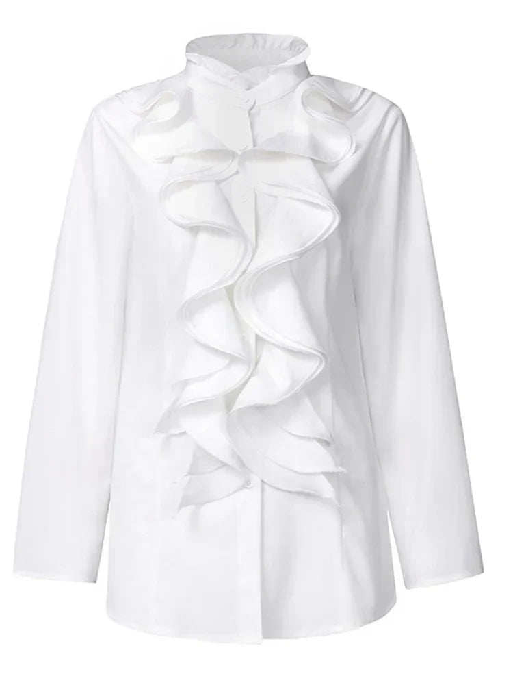 Asymmetric button-down blouse for women