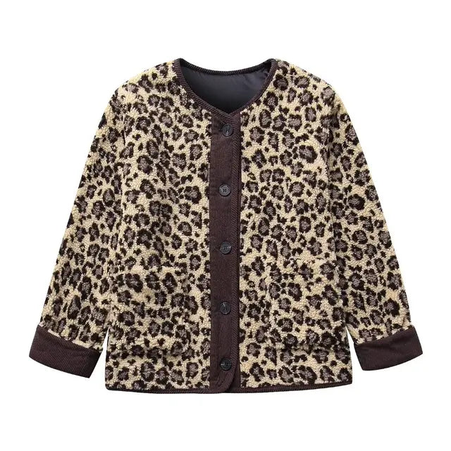 Claire - Casual Leopard Plush Jacket