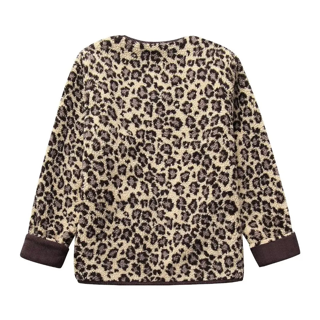 Claire - Casual Leopard Plush Jacket