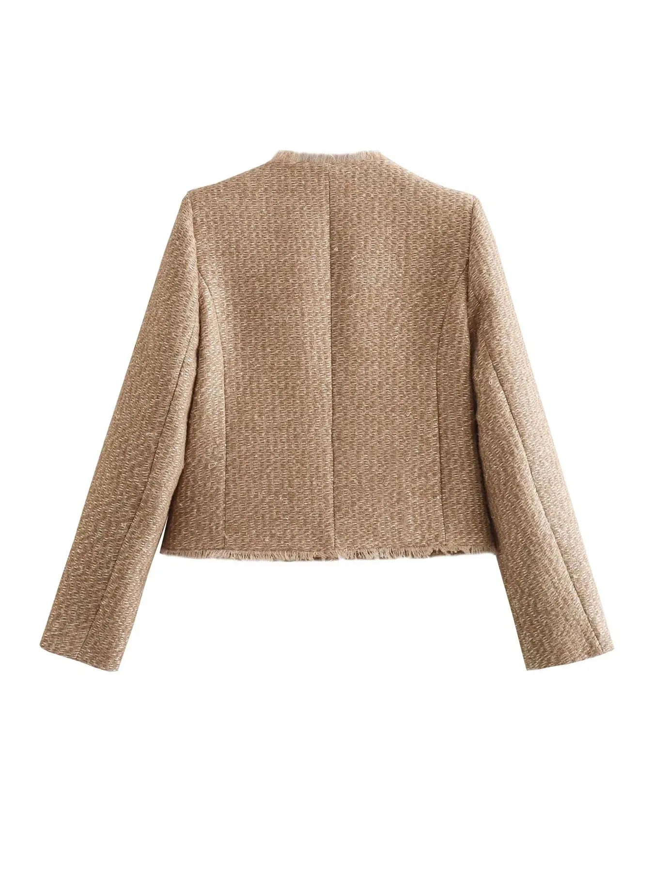 Elegant Wool Jacket With Turned Collar