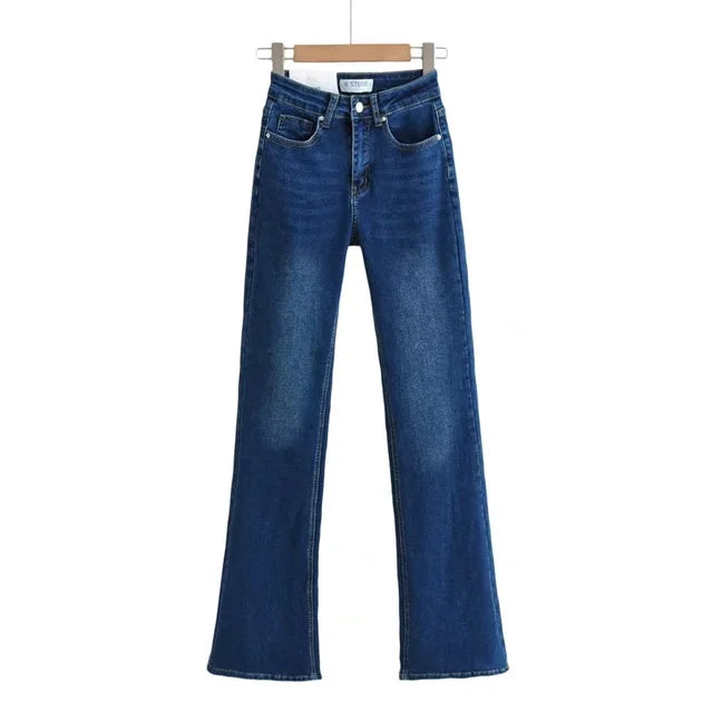 Jeans With High Waist and Heart Fringes