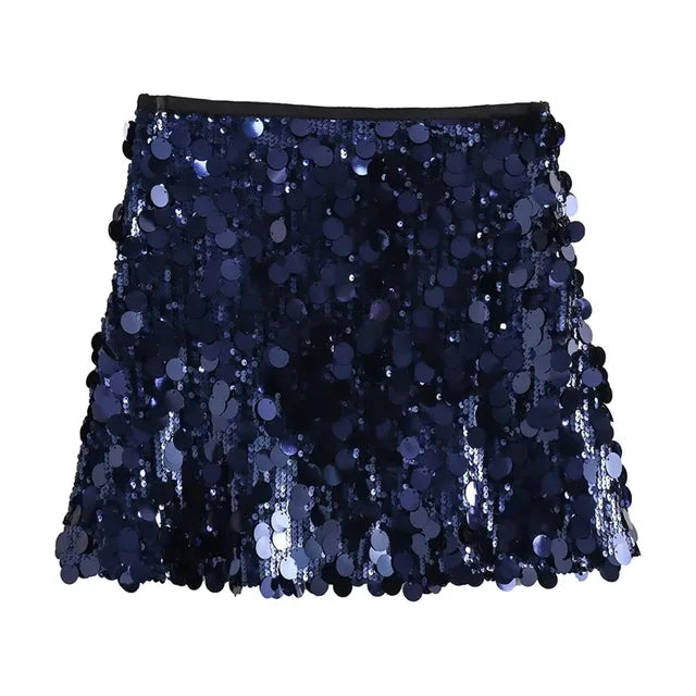 Glamour in Motion: Mini sequin skirt 2024 for women