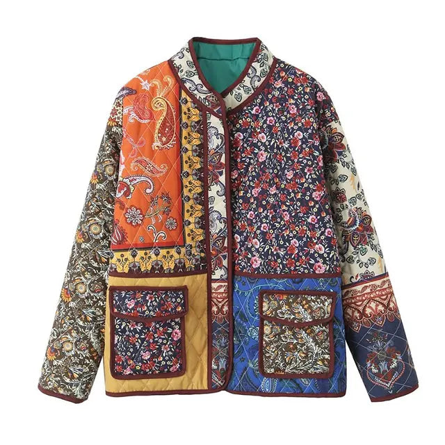 Astrid - Stylish Floral Patchwork Jacket