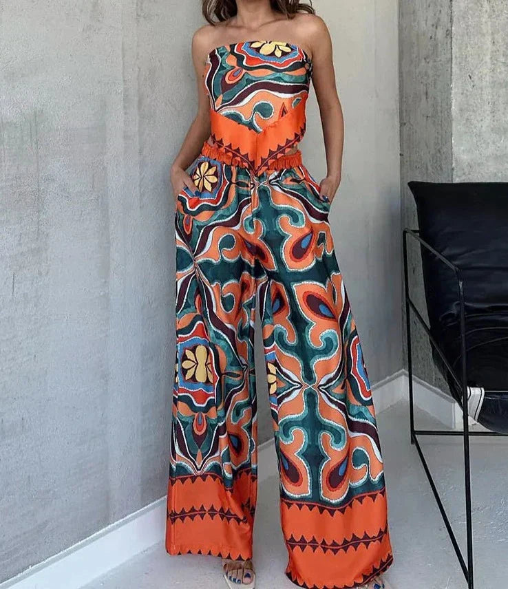 Vintage print two-piece