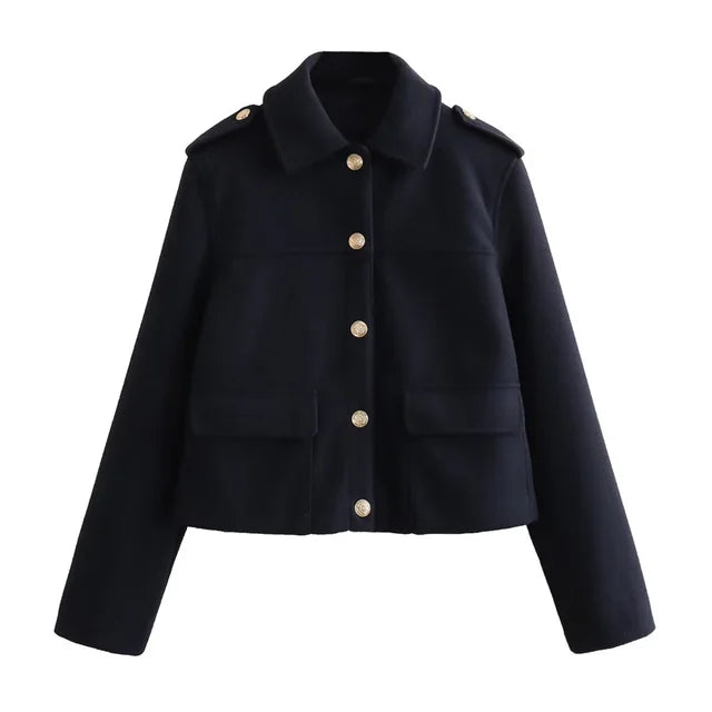 New Fashionable Casual Gold Buckle Jacket for Women