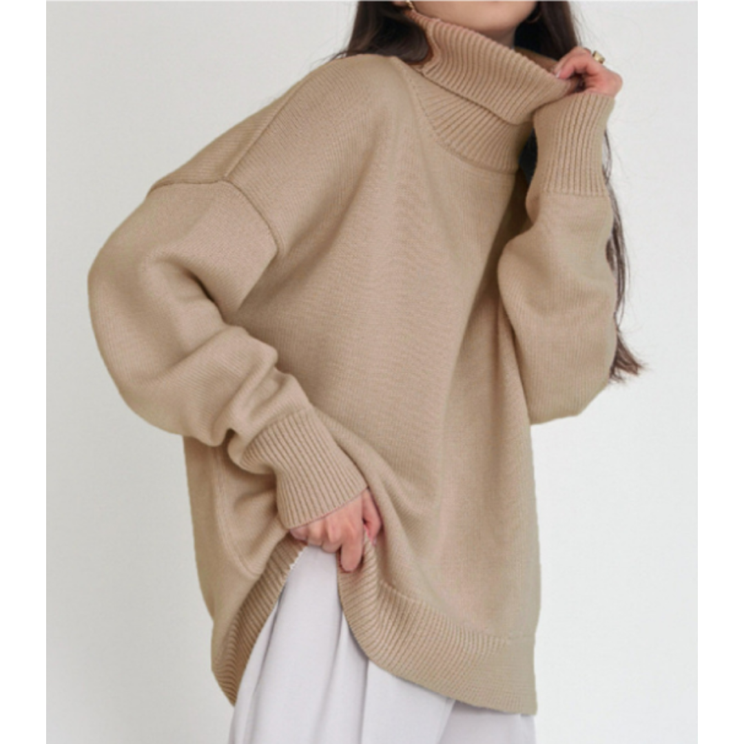 Elkeinem | Turtleneck Long Sleeves Warm Sweater For Women