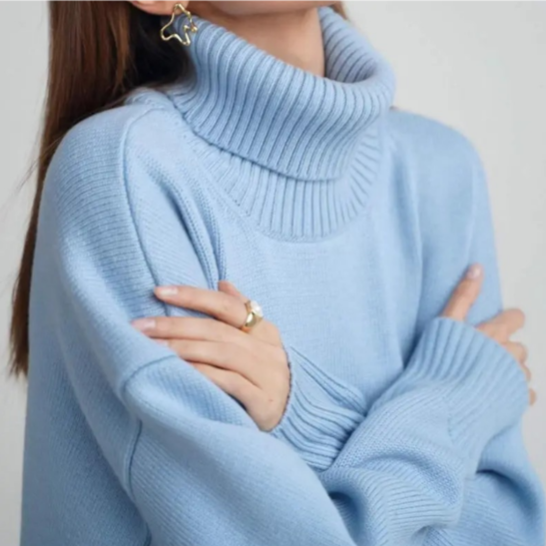 Elkeinem | Turtleneck Long Sleeves Warm Sweater For Women