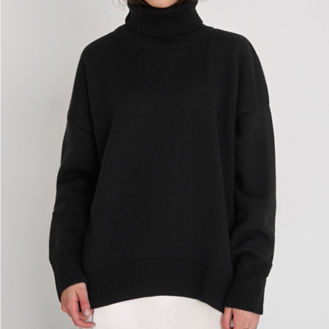 Elkeinem | Turtleneck Long Sleeves Warm Sweater For Women