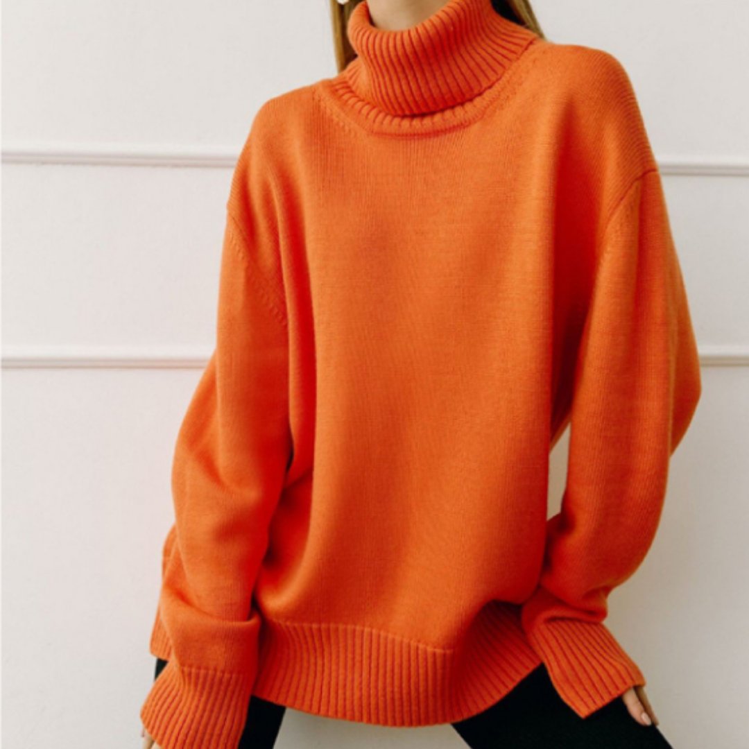 Elkeinem | Turtleneck Long Sleeves Warm Sweater For Women