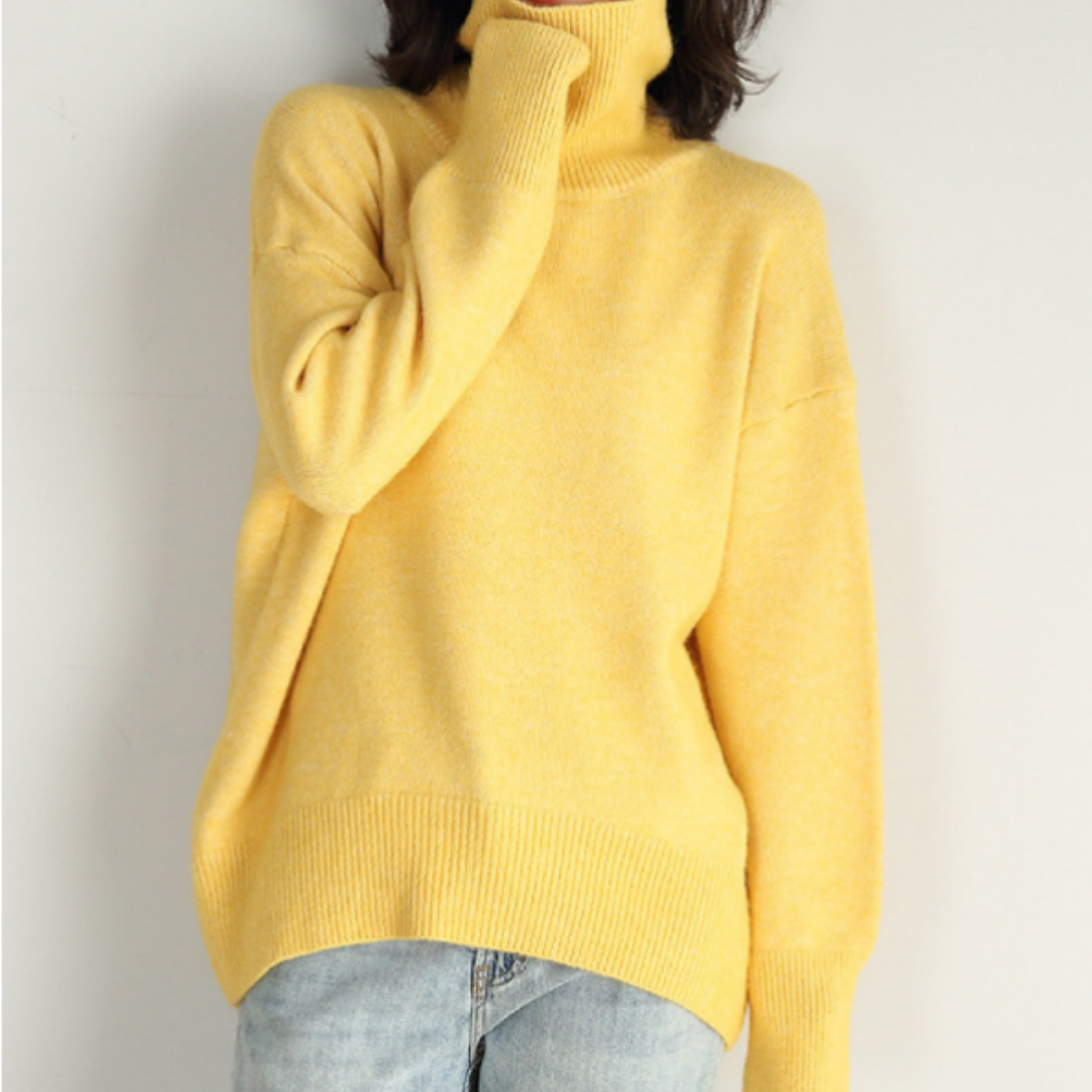 Elkeinem | Turtleneck Long Sleeves Warm Sweater For Women