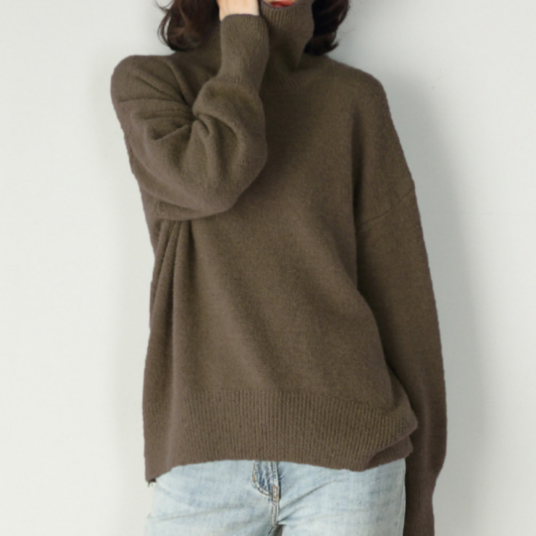 Elkeinem | Turtleneck Long Sleeves Warm Sweater For Women