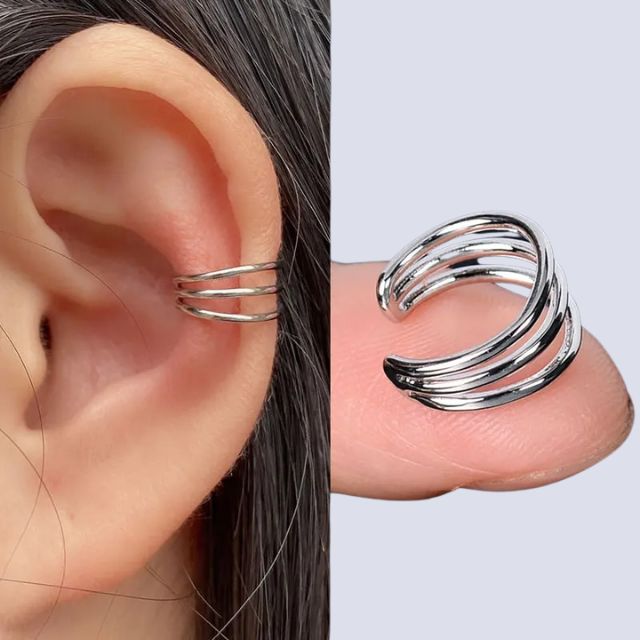 Spiral ear cuff with shiny surface