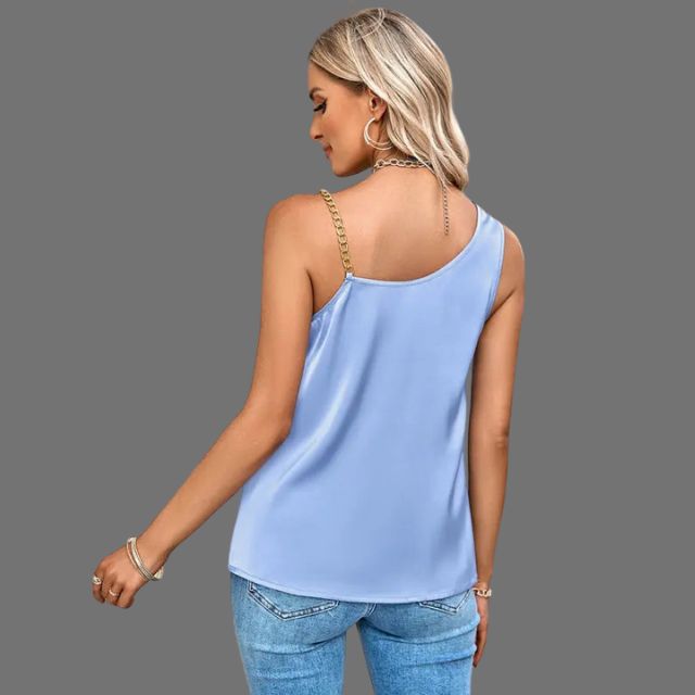 Elegant tank top with chain straps